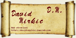 David Mirkić vizit kartica